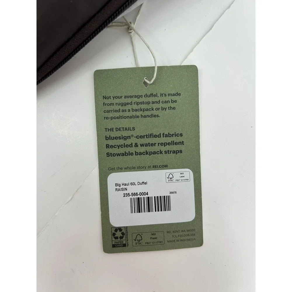 NWT REI Big Haul 60 Packing Cube Raisin Ripstop Organizer Accessory